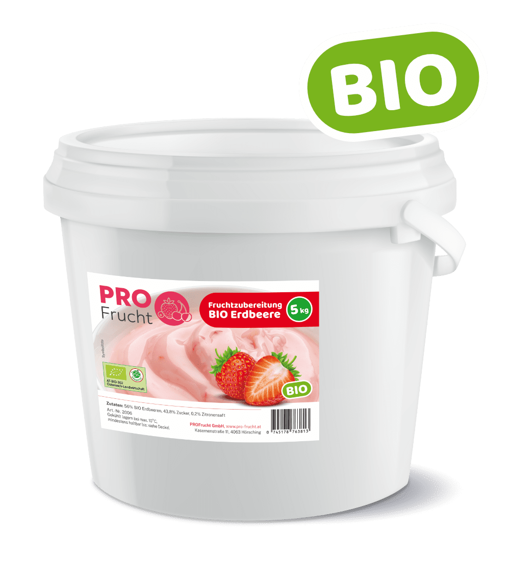 BIO Fruchtzubereitung Erdbeere, 5kg Gebinde